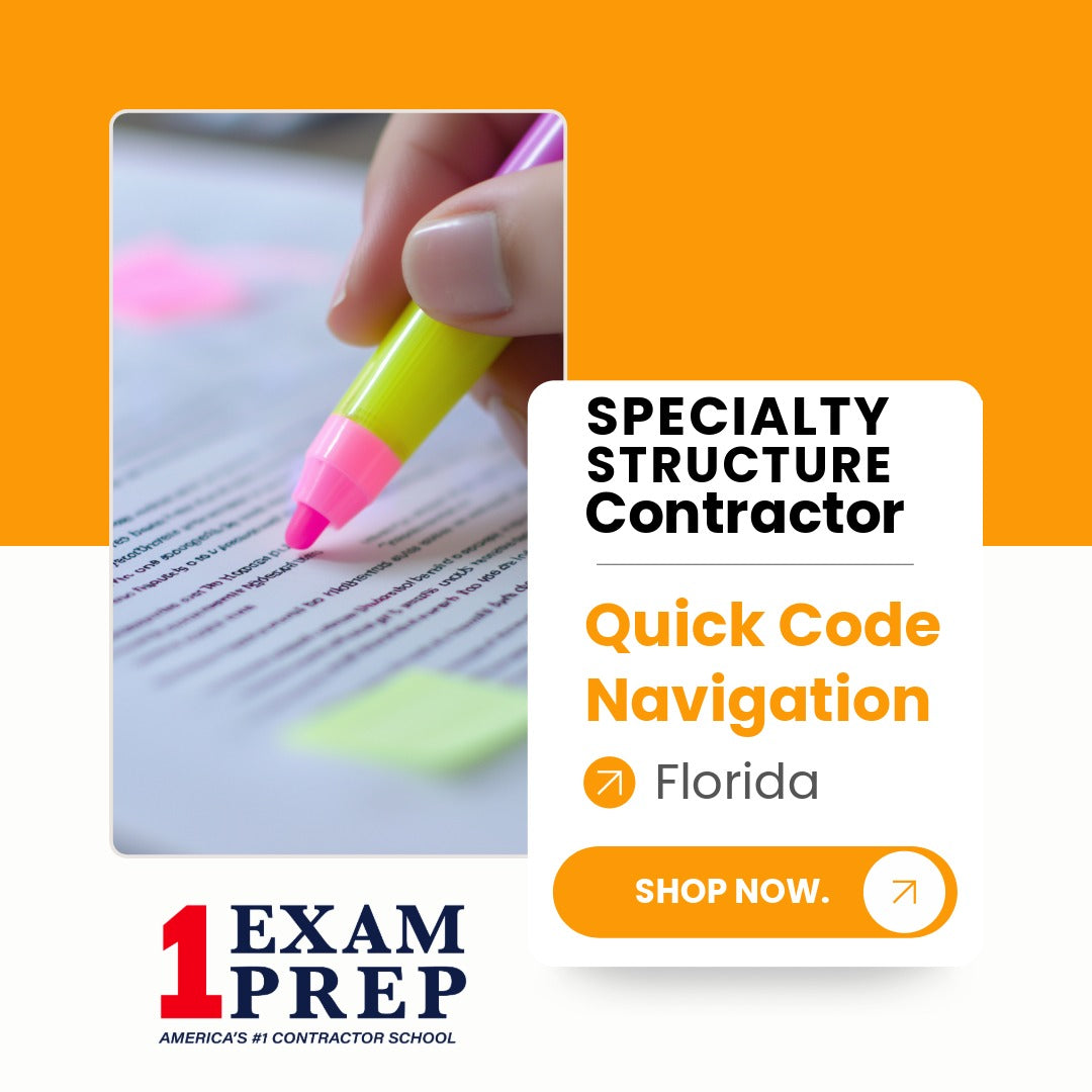 Florida Specialty Structure Contractor Exam Quick Code Navigation Tabs