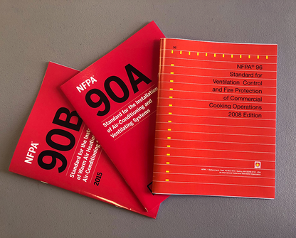 NFPA 90A Installation of Air Conditioning and Ventilating Systems, 2015  NFPA 90B Installation of Warm Air Heating and Air Conditioning Systems, 2015  NFPA 96 Standard for Ventilation Control and Fire Protection of Commercial Cooking Operations