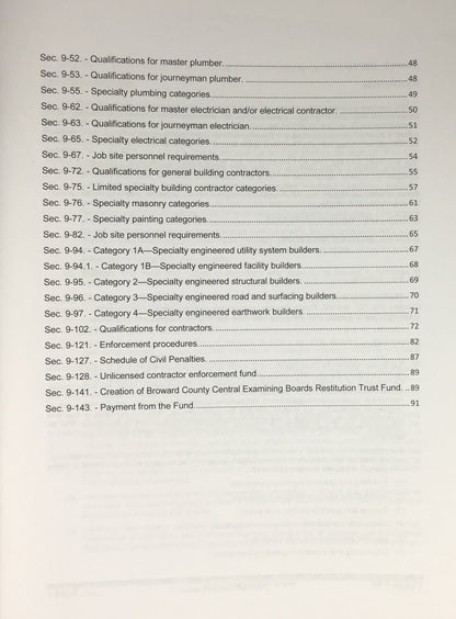 Broward County Code, Chapter 9 - Contractors, 2014