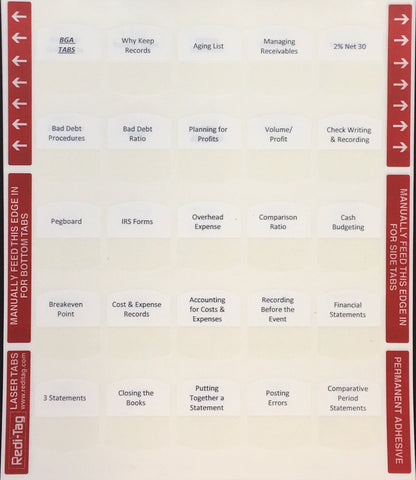 Florida Business and Finance Exam; Pre-Printed Tabs (Tabs Only)