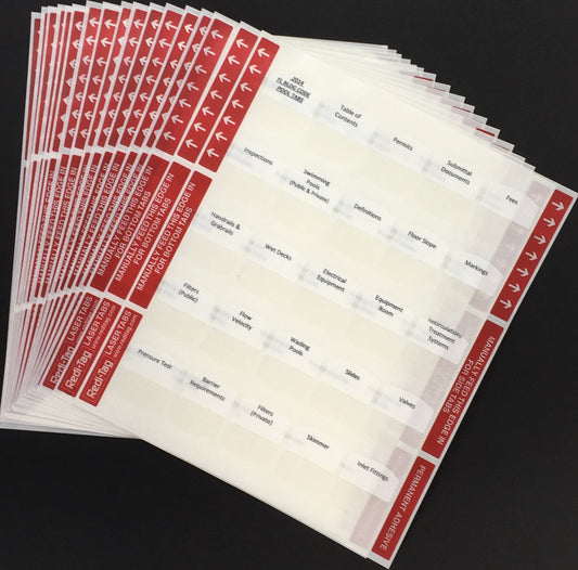 Florida Commercial Pool Contractor Exam; Pre-Printed Tabs (Tabs Only)