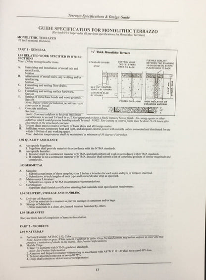 Terrazzo Specifications and Design Guide, 1999