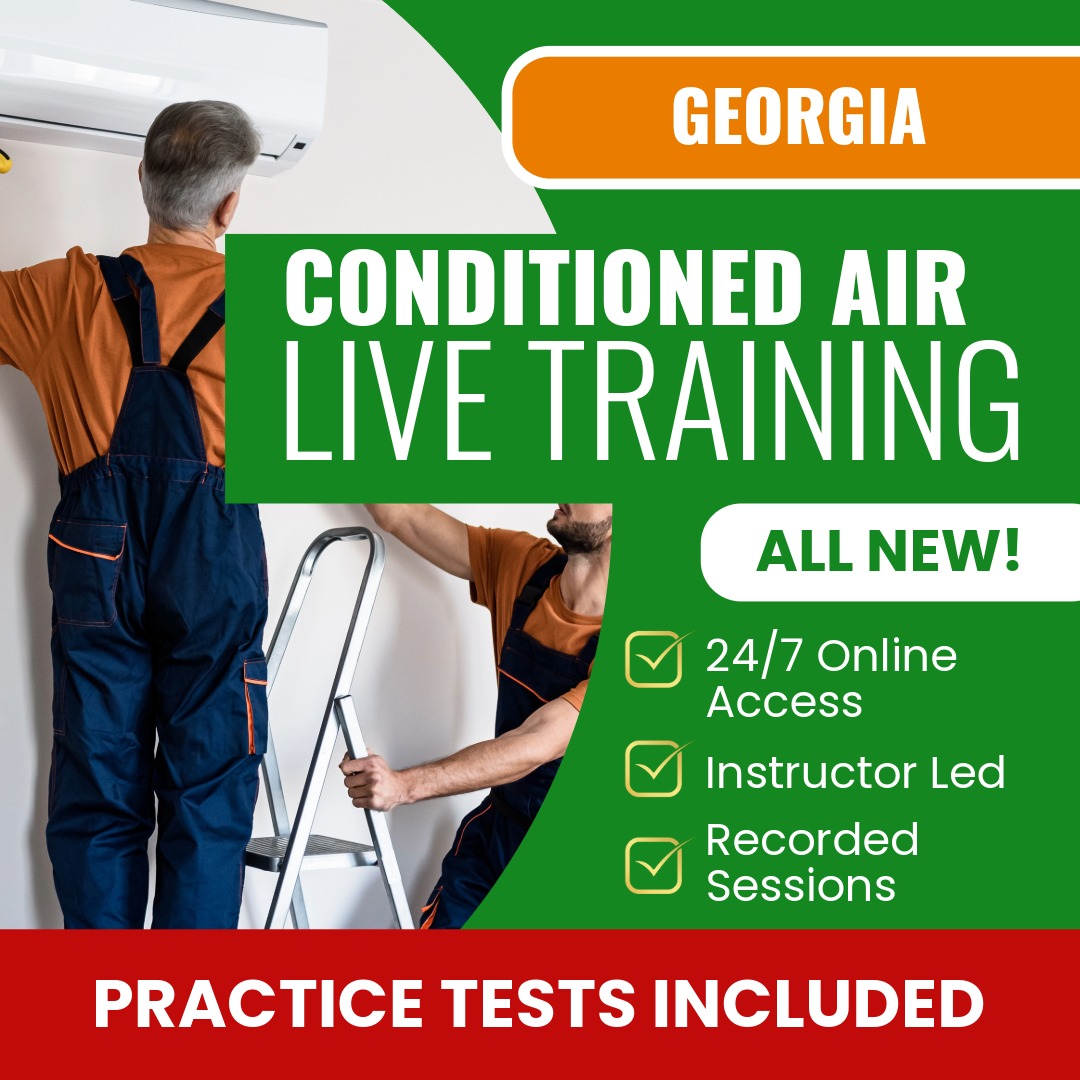 Georgia Conditioned Air Contractor Exam Prep - Live Virtual + Self Study Training