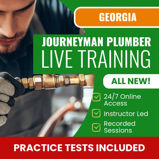 Georgia Journeyman Plumber Exam Prep - Live Virtual + Self Study Training