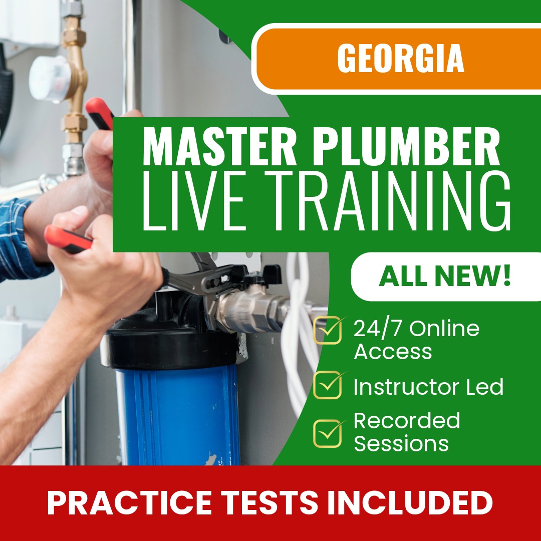 Georgia Master Plumber Exam Prep - Live Virtual + Self Study Training
