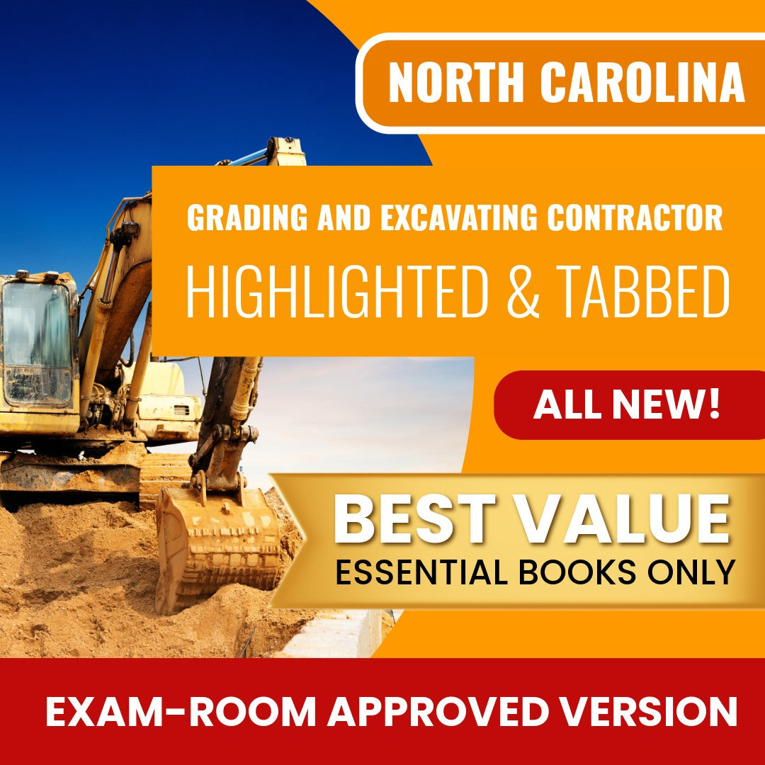 North Carolina Grading and Excavating Contractor Highlighted & Tabbed Books Allowed into Exam Package