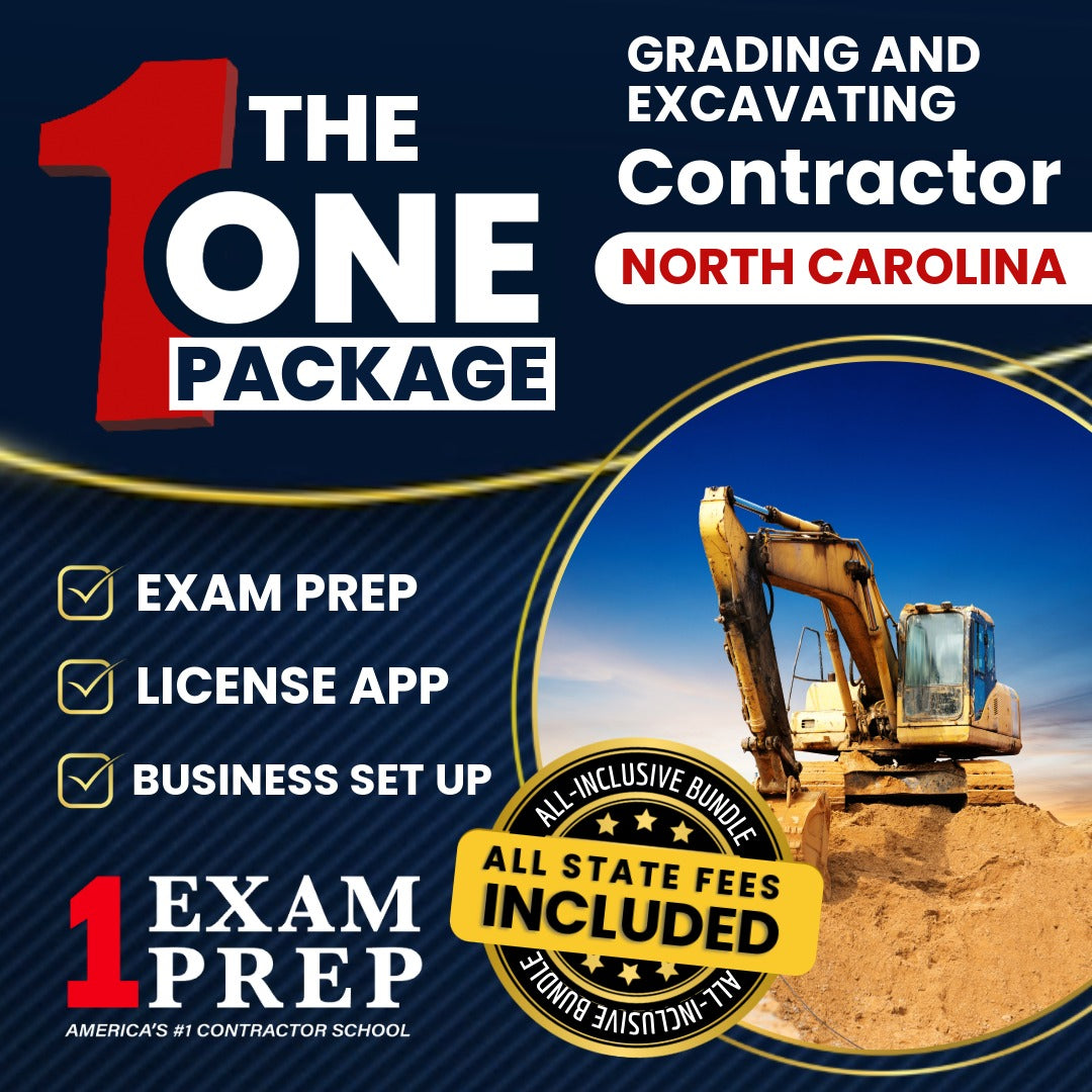 The 1 Package: All-Inclusive North Carolina Grading and Excavating Contractor Licensing & Business Setup