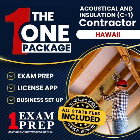 The 1 Package: All-Inclusive Hawaii Acoustical and Insulation Contractor (C-1) Exam, Licensing & Business Setup Solution