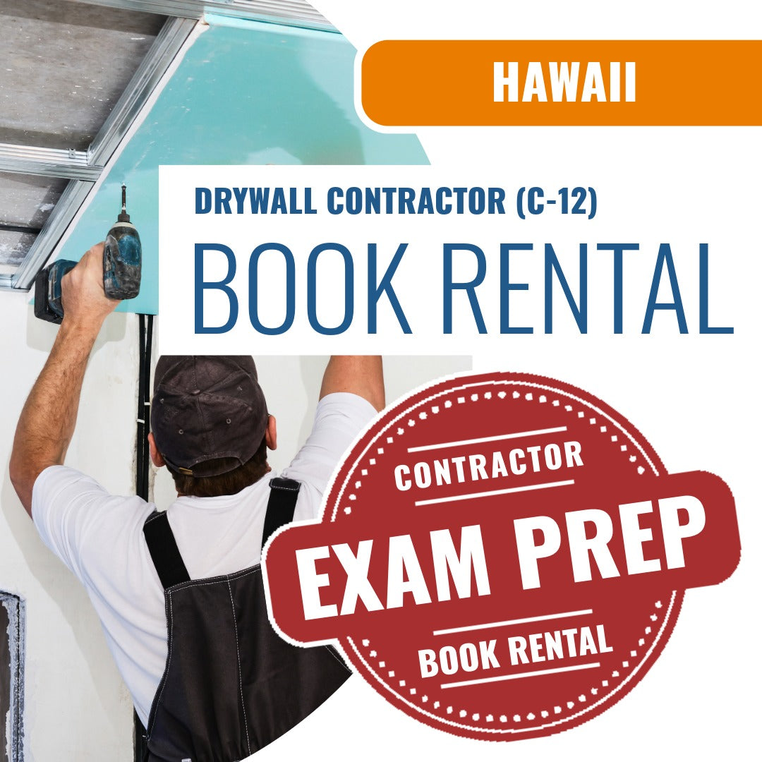 Hawaii Drywall Contractor (C-12) - Books & Courses Rental Package