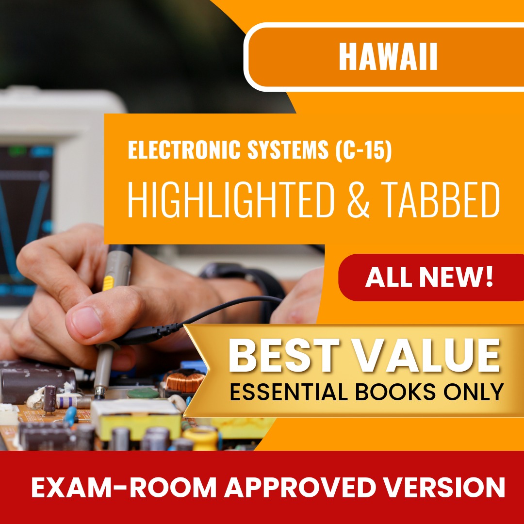 Hawaii Electronic Systems Contractor (C-15) Highlighted & Tabbed Books Allowed into Exam Package