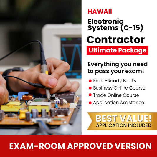 Hawaii Electronic Systems Contractor (C-15) Ultimate Books Exam Room Approved + Course + Application Package