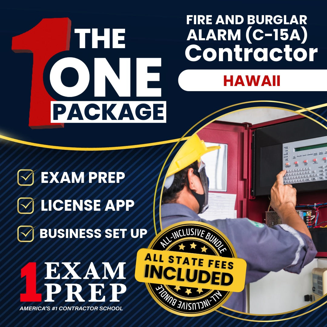 The 1 Package: All-Inclusive Hawaii Fire and Burglar Alarm Contractor (C-15A) Exam, Licensing & Business Setup Solution
