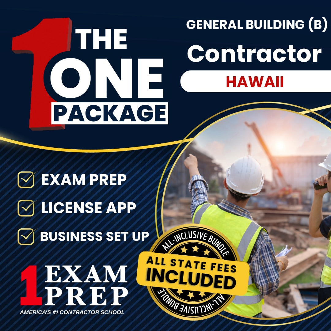 The 1 Package: All-Inclusive Hawaii General Building Contractor (B) Exam, Licensing & Business Setup Solution
