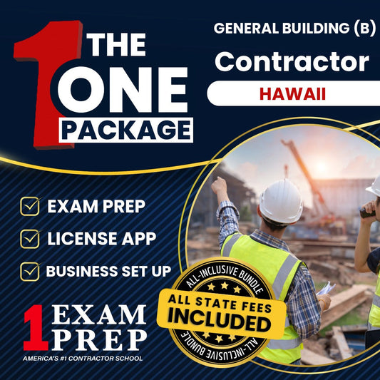 The 1 Package: All-Inclusive Hawaii General Building Contractor (B) Exam, Licensing & Business Setup Solution
