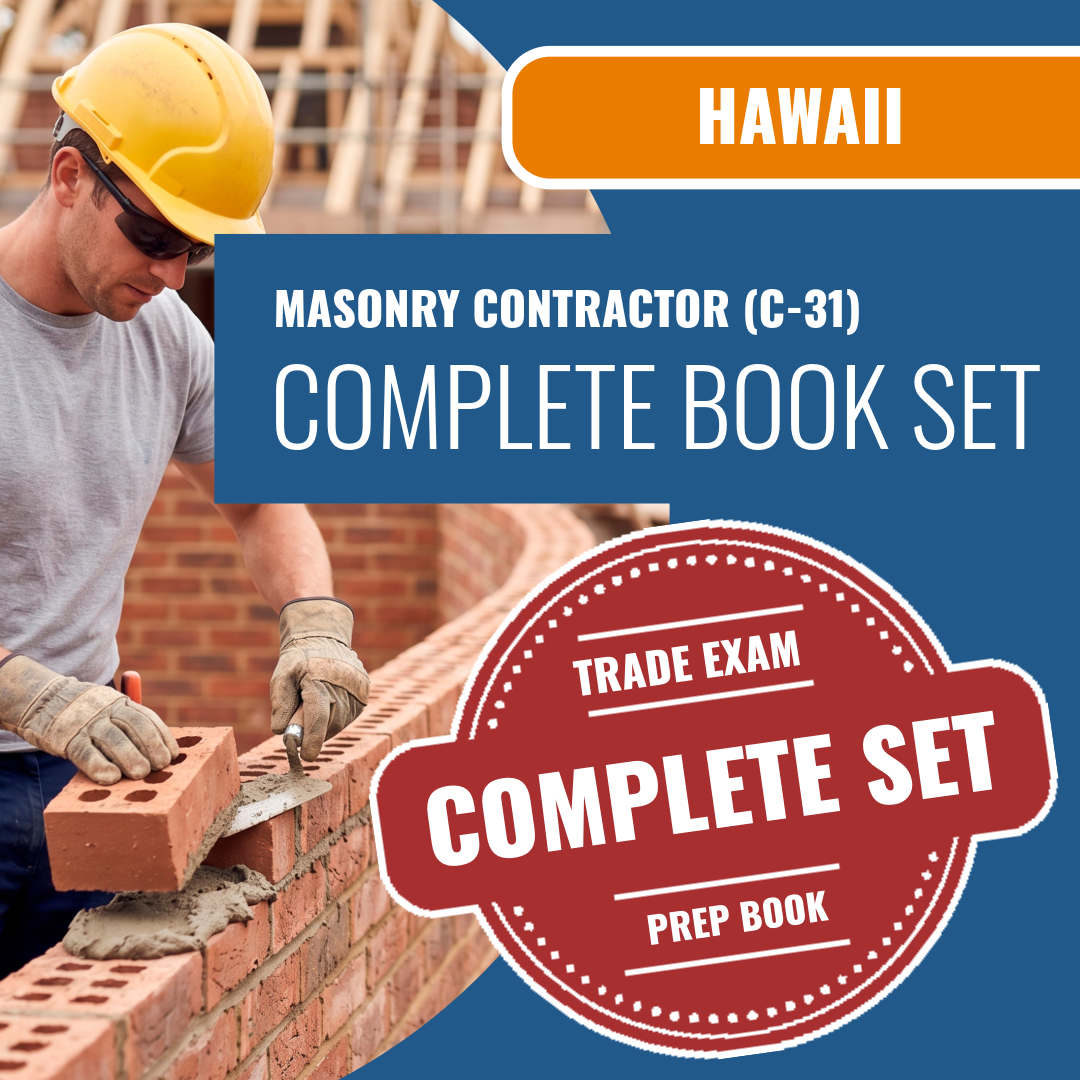 Hawaii Masonry Contractor (C-31) Exam Book Package