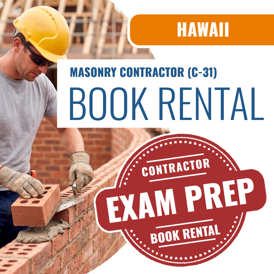 Hawaii Masonry Contractor (C-31) - Books & Courses Rental Package