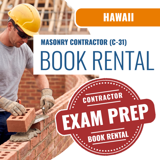 Hawaii Masonry Contractor (C-31) - Books & Courses Rental Package