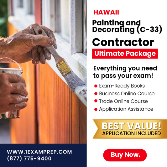 Hawaii Painting and Decorating Contractor (C-33) Ultimate Exam Prep Rental Package