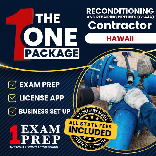 The 1 Package: All-Inclusive Hawaii Reconditioning and Repairing Pipelines Contractor (C-43A) Exam, Licensing & Business Setup Solution