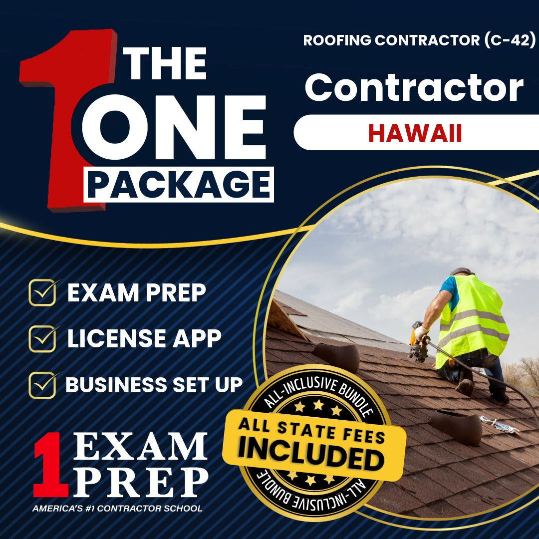 The 1 Package: All-Inclusive Hawaii Roofing Contractor (C-42) Exam, Licensing & Business Setup Solution