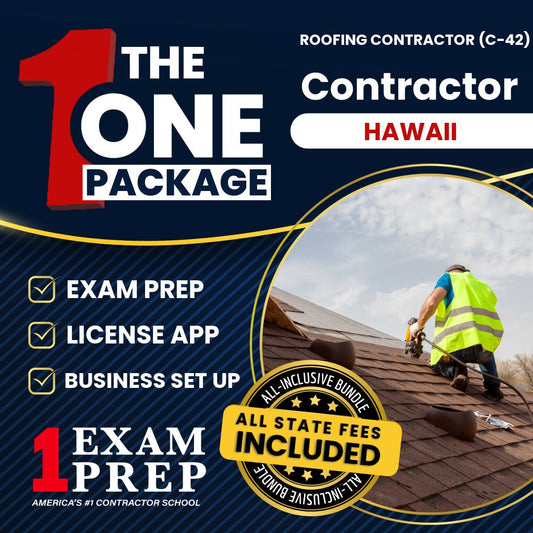 The 1 Package: All-Inclusive Hawaii Roofing Contractor (C-42) Exam, Licensing & Business Setup Solution