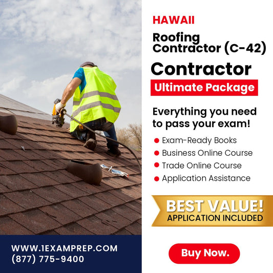 Hawaii Roofing Contractor (C-42) Ultimate Exam Prep Rental Package