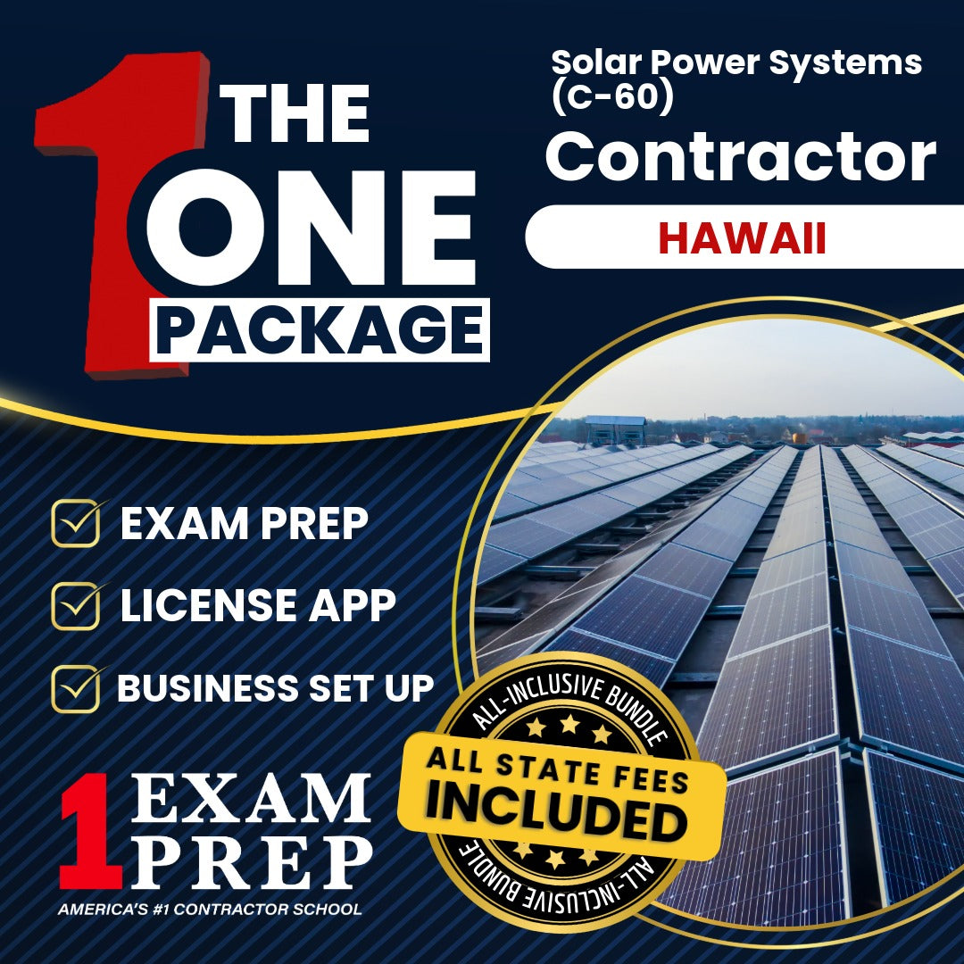 The 1 Package: All-Inclusive Hawaii Solar Power Systems Contractor (C-60) Exam, Licensing & Business Setup Solution