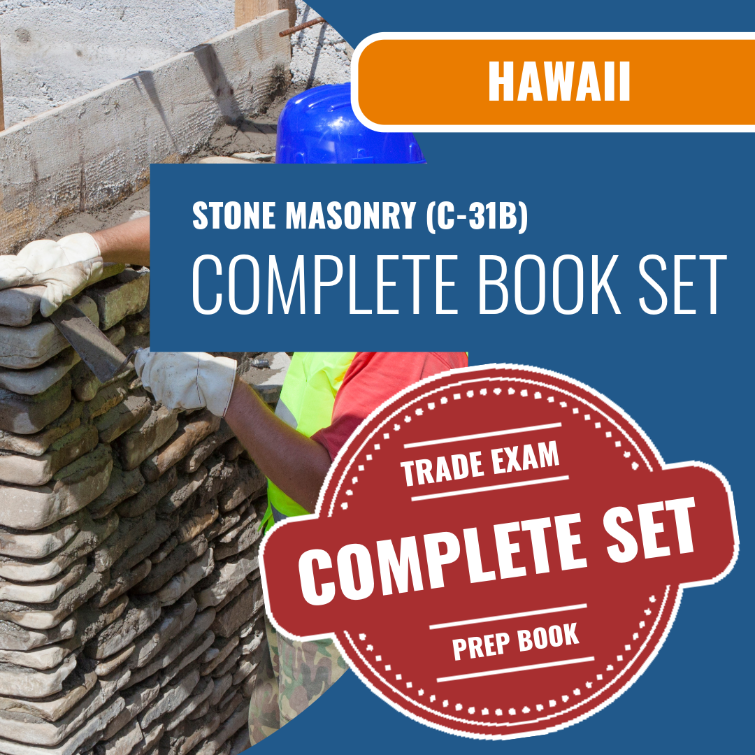 Hawaii Stone Masonry Contractor (C-31B) Exam Book Package