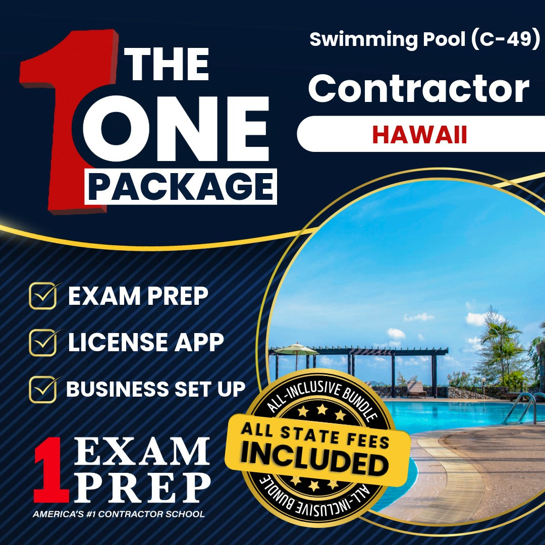 The 1 Package: All-Inclusive Hawaii Swimming Pool Contractor (C-49) Exam, Licensing & Business Setup Solution