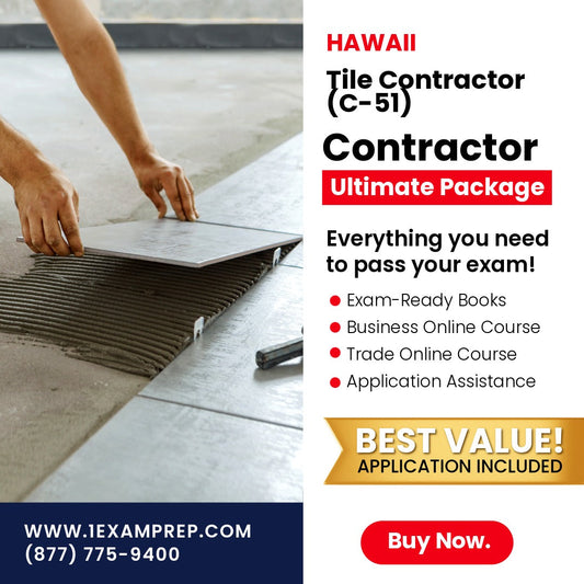 Hawaii Tile Contractor (C-51) Ultimate Exam Prep Rental Package