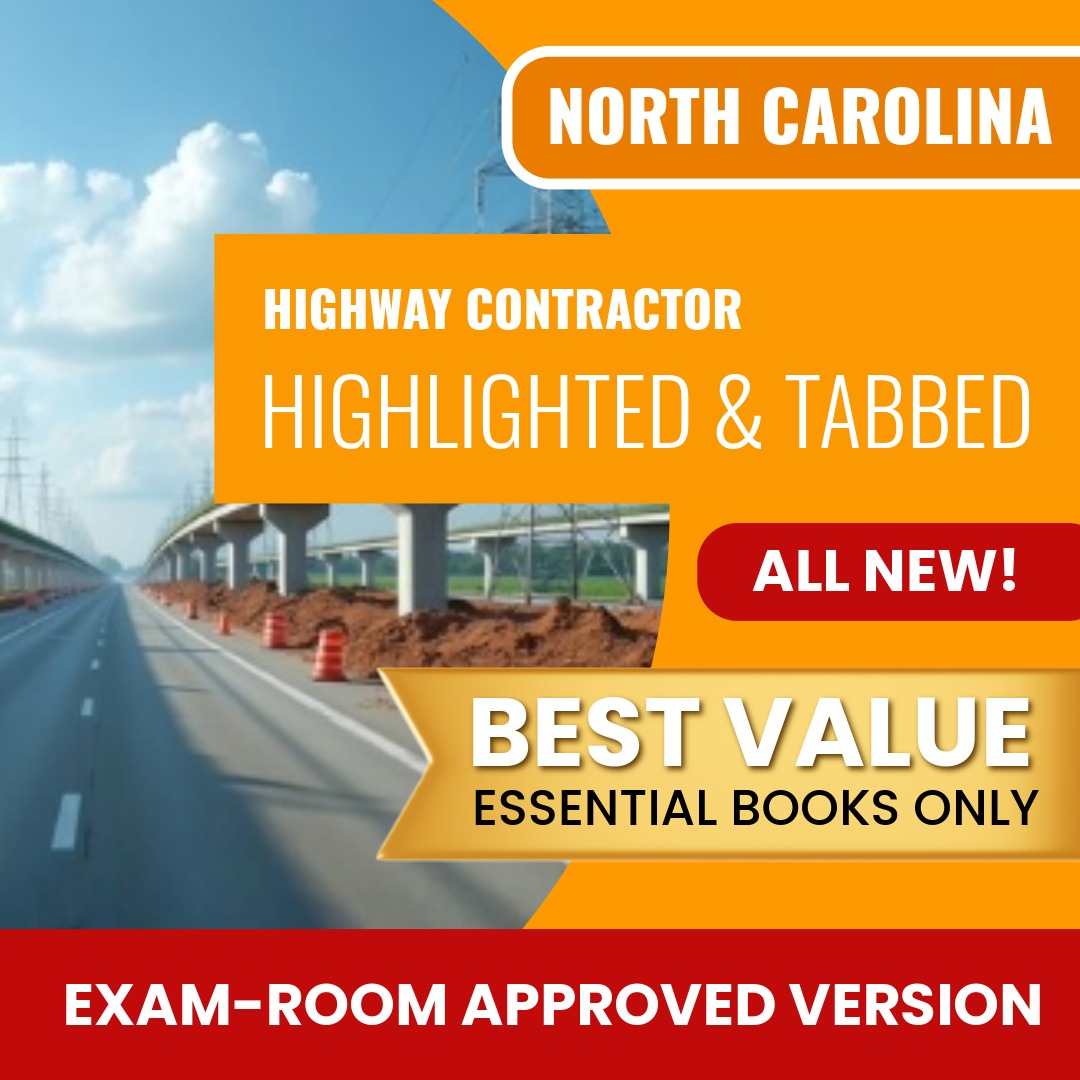 North Carolina Highway Contractor Highlighted & Tabbed Books Allowed into Exam Package
