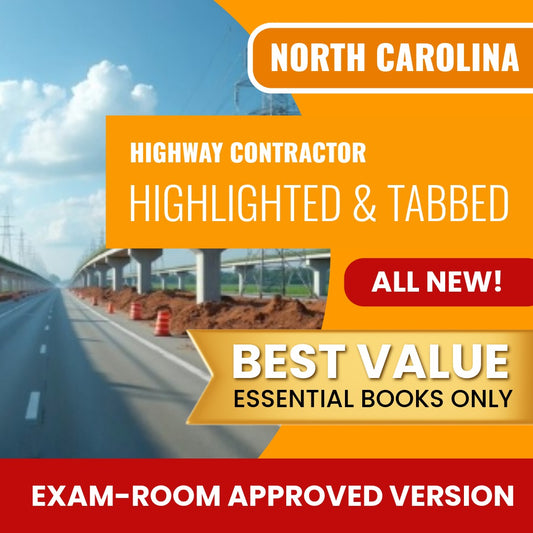 North Carolina Highway Contractor Highlighted & Tabbed Books Allowed into Exam Package
