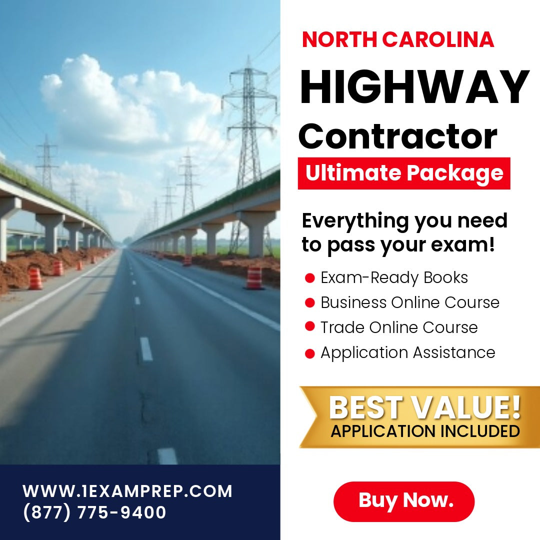 North Carolina Highway Contractor Exam Ultimate Package