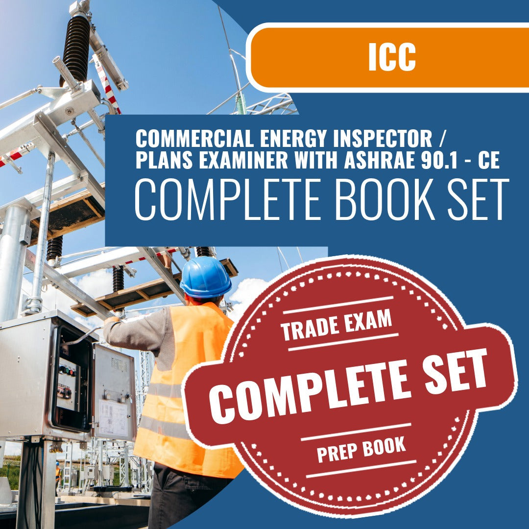 ICC Commercial Energy Inspector / Plans Examiner with ASHRAE 90.1 - CE Exam Book Package