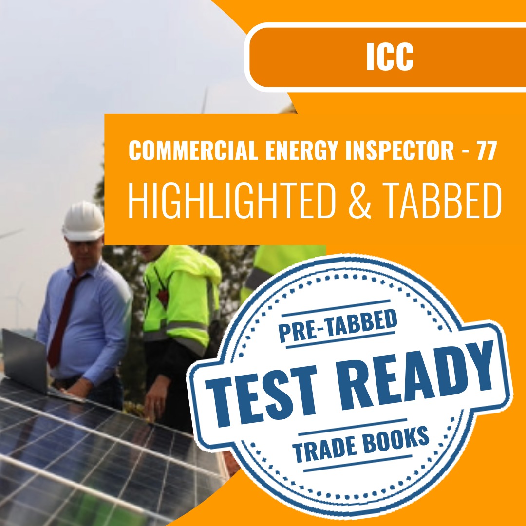 ICC Commercial Energy Inspector - 77 Highlighted & Tabbed Book Package