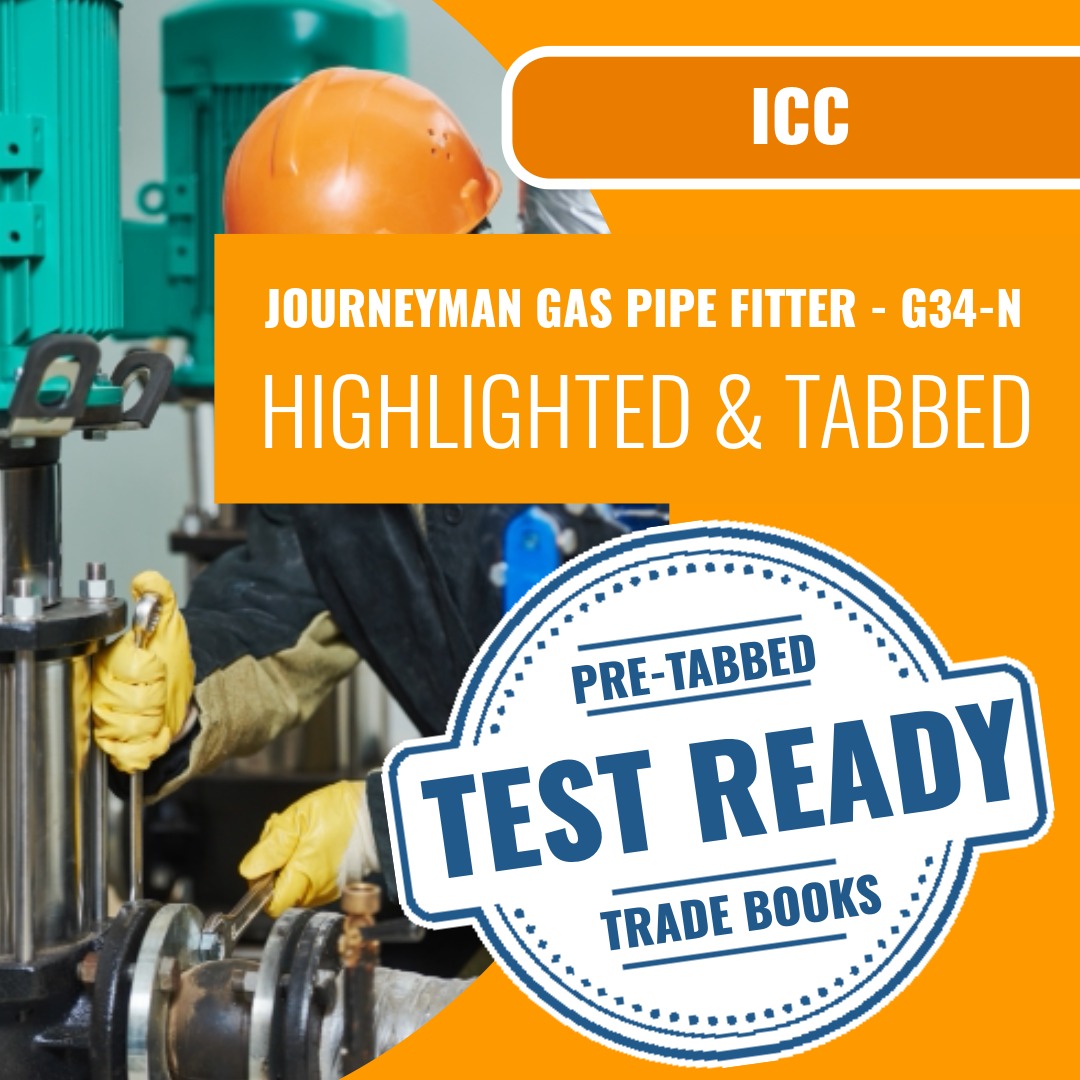 ICC Journeyman Gas Pipe Fitter - G34-N Highlighted & Tabbed Book Package