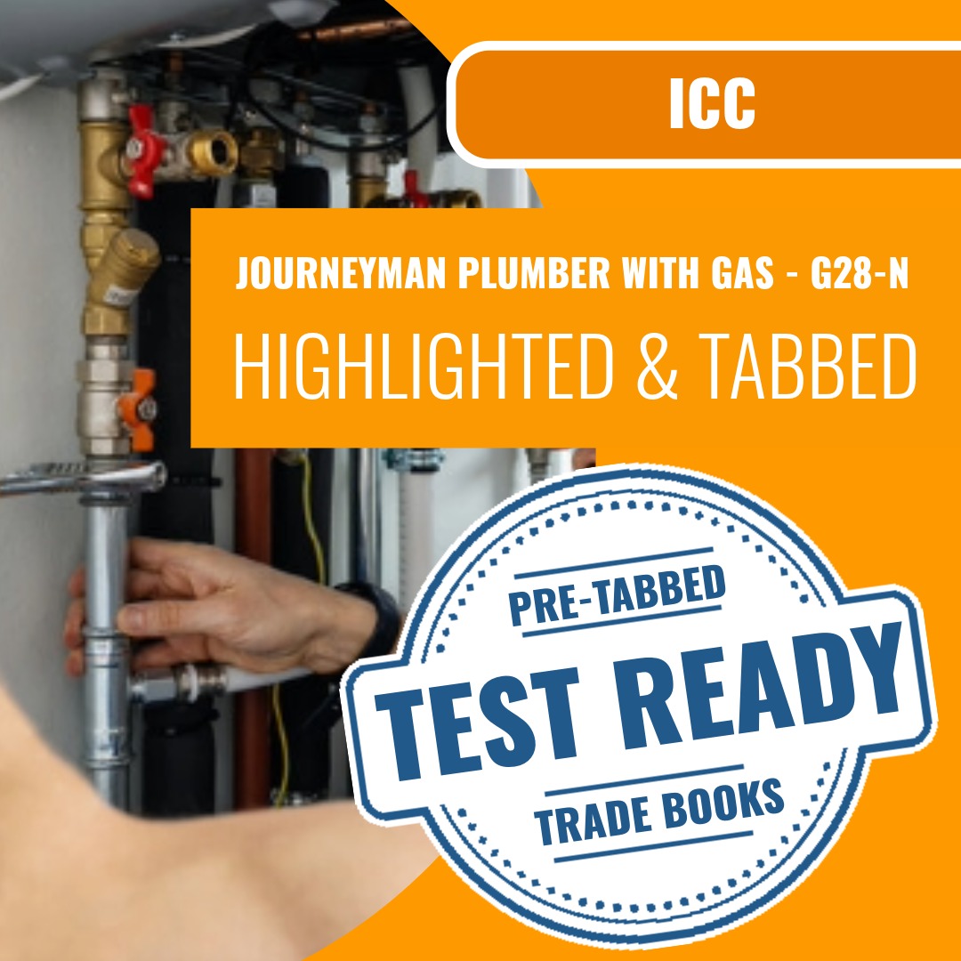 ICC Journeyman Plumber with Gas - G28-N Highlighted & Tabbed Book Package