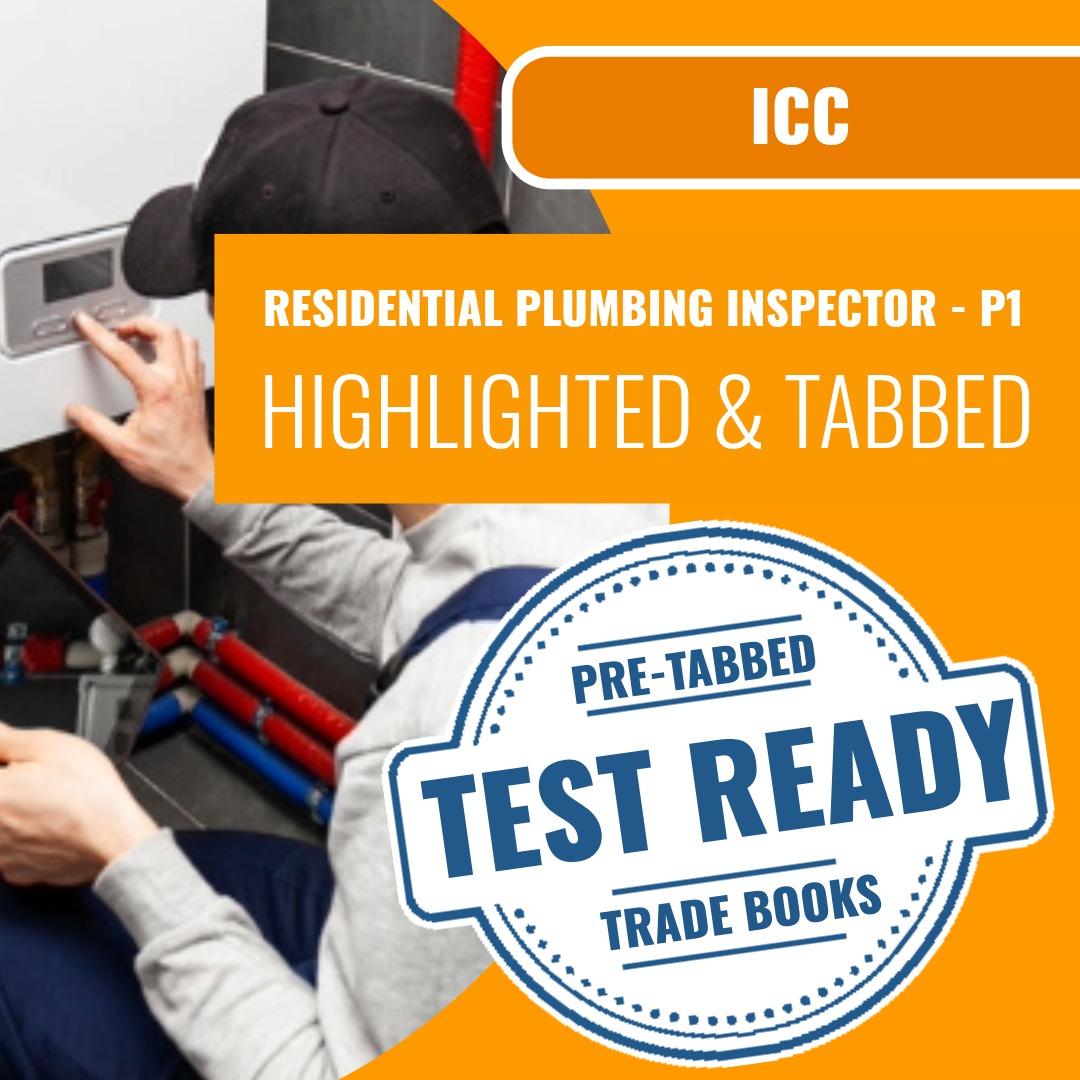 ICC Residential Plumbing Inspector - P1 Highlighted & Tabbed Book Package