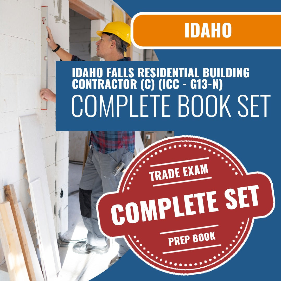 Idaho Falls Idaho Residential Building Contractor (C) (ICC - G13-N) Exam Book Package