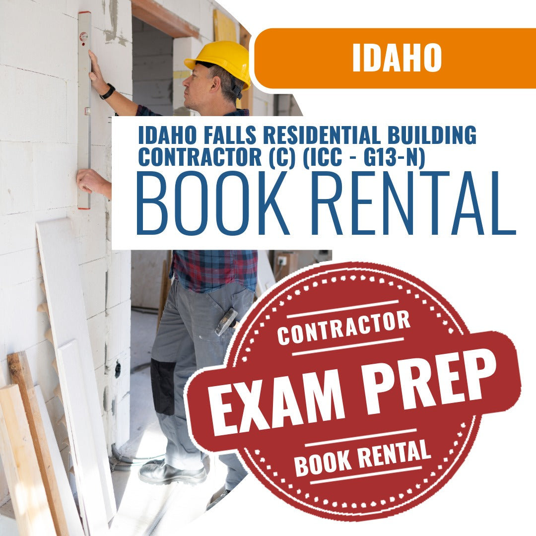 Idaho Falls Idaho Residential Building Contractor (C) (ICC - G13-N) Books & Courses Rental Package