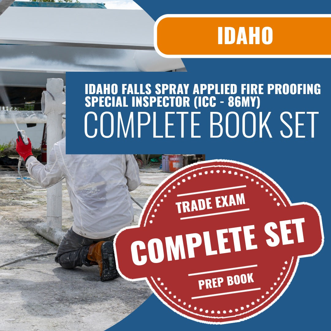 Idaho Falls  Idaho Spray Applied Fire Proofing Special Inspector (ICC - 86MY) Exam Book Package