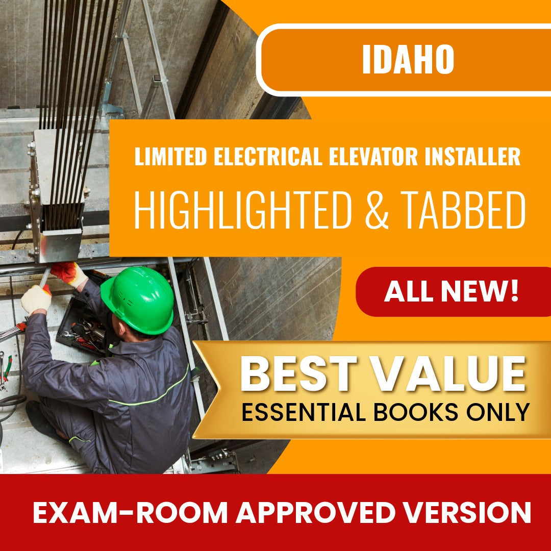 Idaho Limited Electrical Elevator Installer Contractor Highlighted & Tabbed Books Allowed into Exam Package