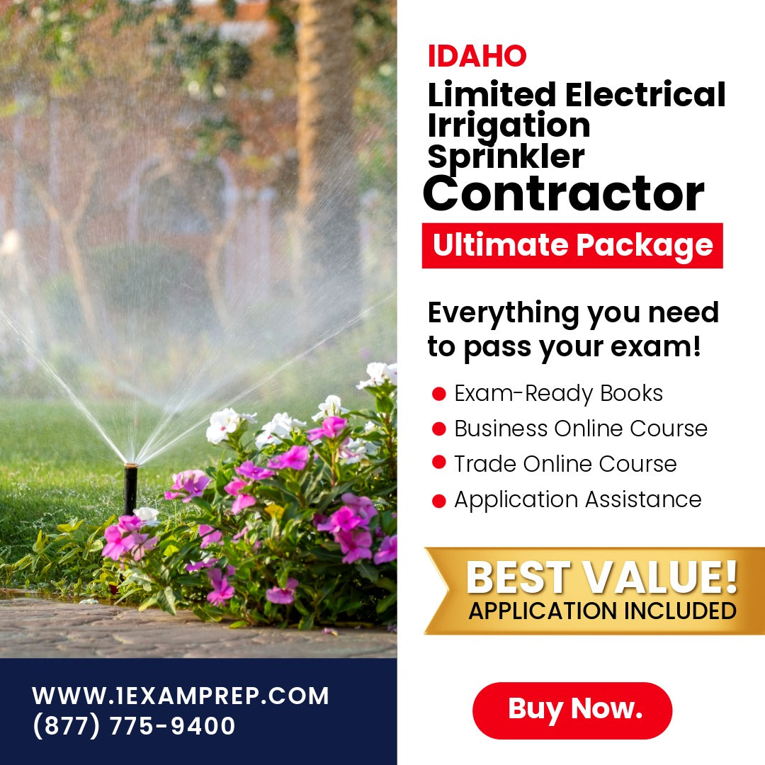 Idaho Limited Electrical Irrigation Sprinkler Installer Contractor Ultimate Exam Prep Rental
