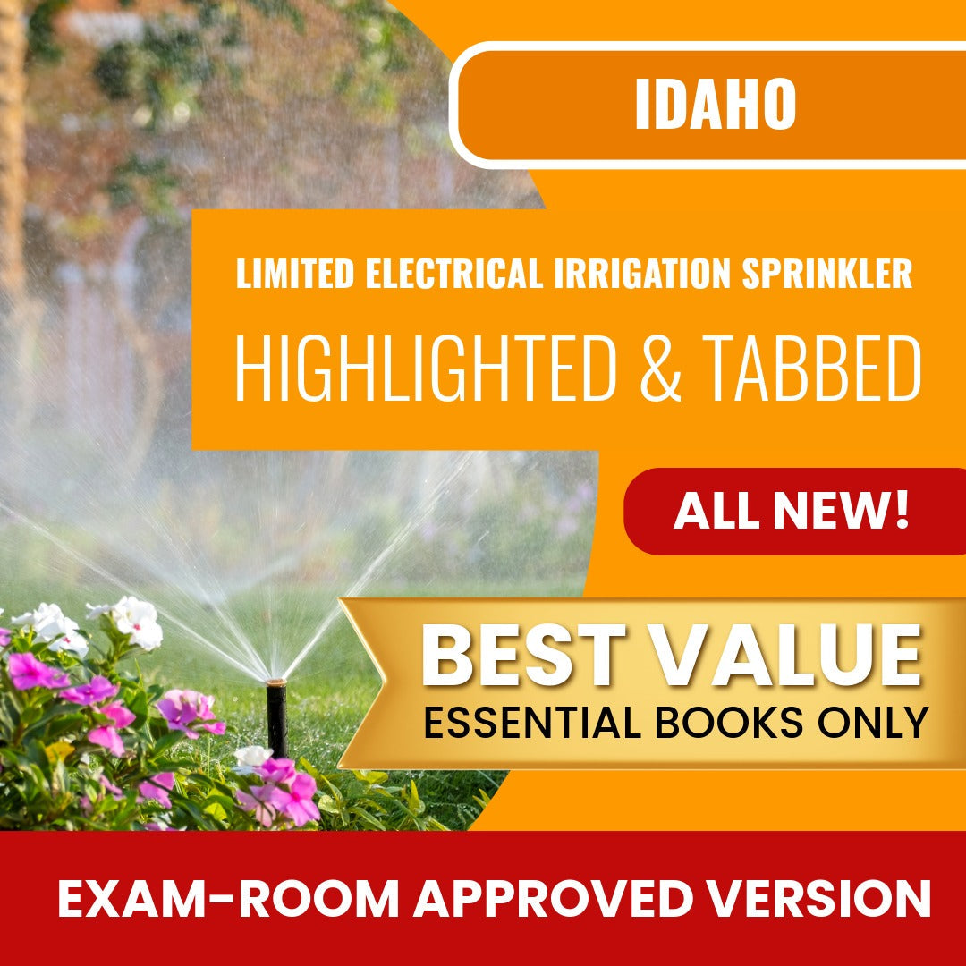 Idaho Limited Electrical Irrigation Sprinkler Installer Contractor Highlighted & Tabbed Books Allowed into Exam Package