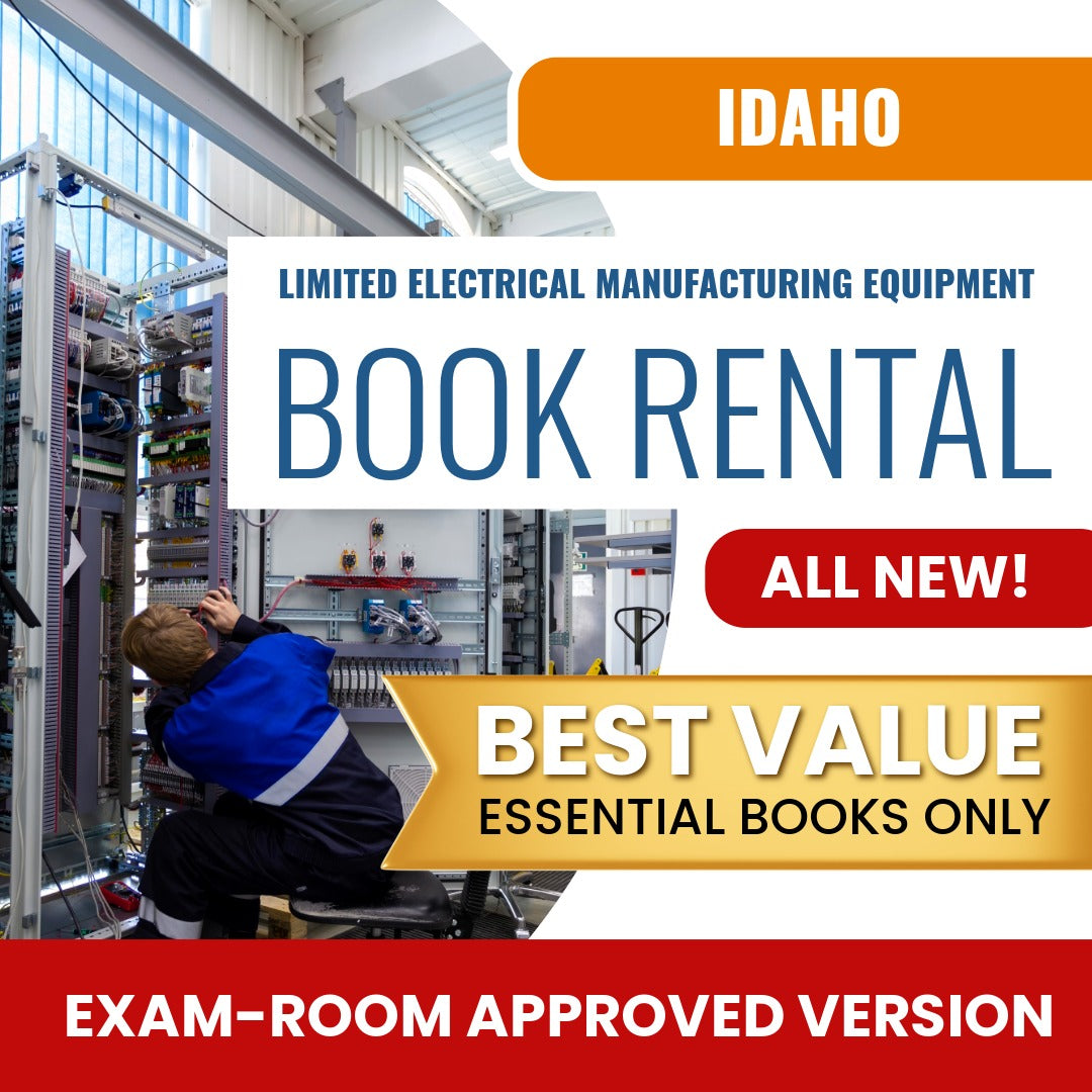 Idaho Limited Electrical Manufacturing Equipment Installer Contractor Books & Course Rental - Exam Room Approved