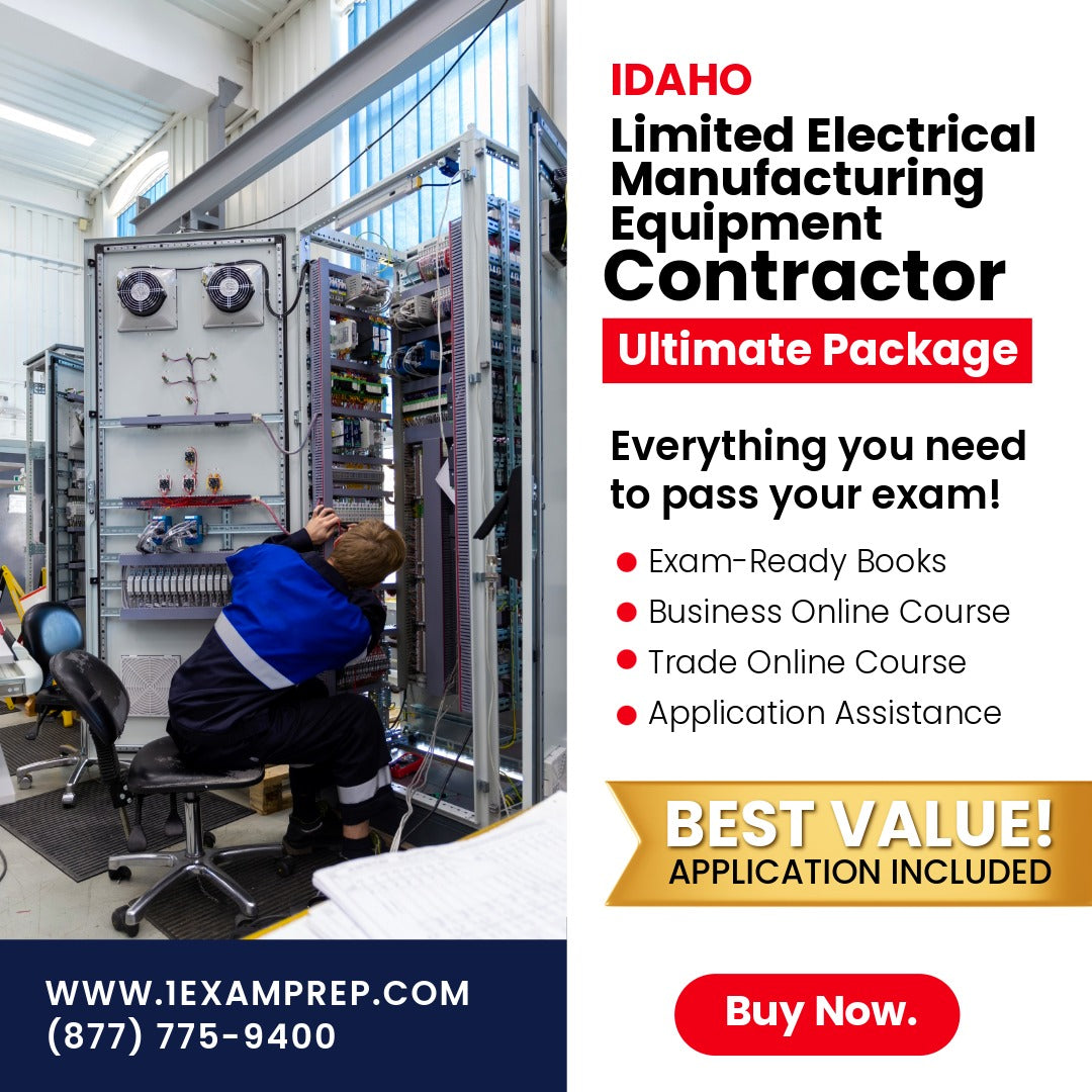 Idaho Limited Electrical Manufacturing Equipment Installer Contractor Ultimate Exam Prep Rental