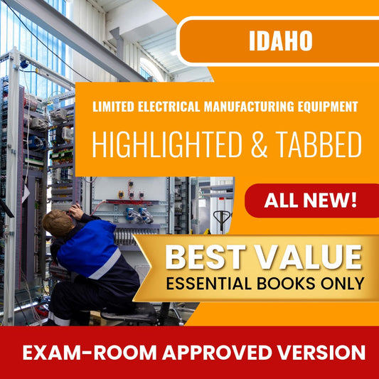 Idaho Limited Electrical Manufacturing Equipment Installer Contractor Highlighted & Tabbed Books Allowed into Exam Package