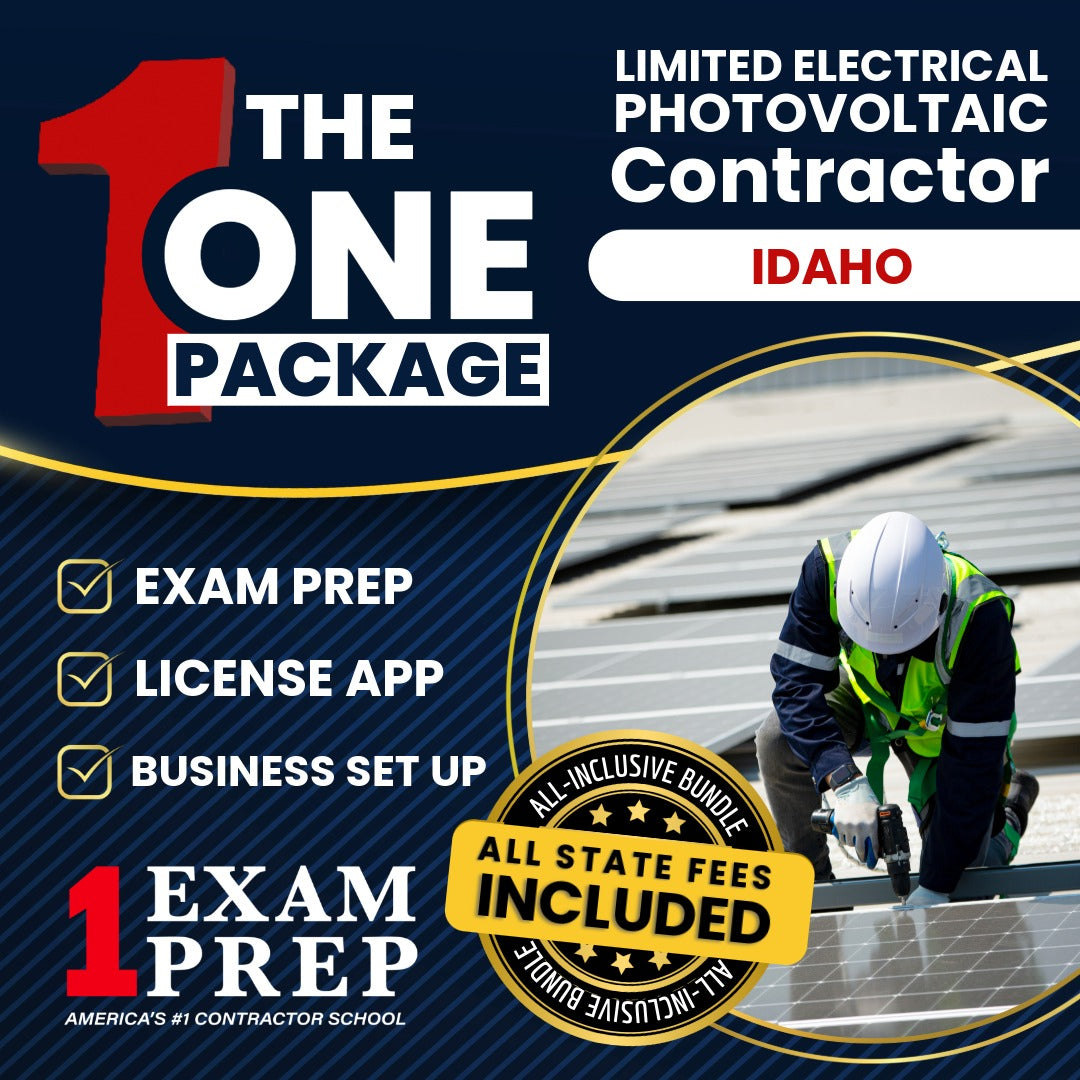The 1 Package: All-Inclusive Idaho Limited Electrical Photovoltaic Installer Contractor Exam, Licensing & Business Setup Solution