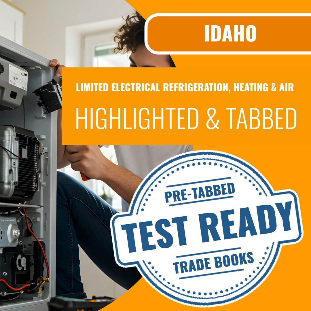 Idaho Limited Electrical Refrigeration, Heating & Air Conditioning Installer Contractor Highlighted & Tabbed Book Package