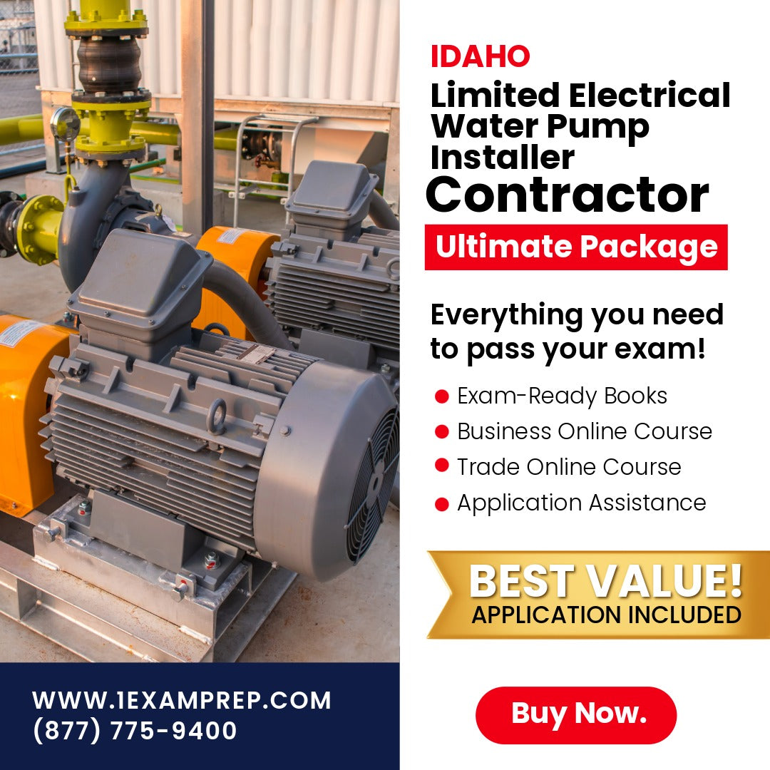 Idaho Limited Electrical Water Pump Installer Contractor Ultimate Exam Prep Rental